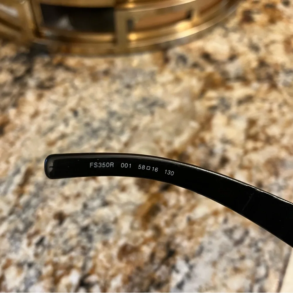 Fendi Black Aviator Sunglasses Crystal Logo